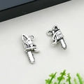 Pendentifs tronçonneuse en alliage argenté rétro pour la création de bijoux DIY - Tronçonneuse à Outils Argent Antique 20*9mm (15483)