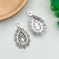 Antiek zilveren spinnenweb hangers voor Halloween doe-het-zelf sieraden - Holle Spin (2999)