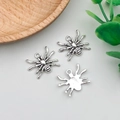 Driedelige set antieke zilveren spinnenhangers met fijne metaaldetails voor DIY-sieraden - Halloween Spin (3582)