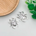 Antiek zilveren spinnenbedel met ronde hanglus voor DIY-sieraden en ambachten - Grote Spin Stijl (5365)