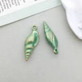 Pendentifs en alliage de coquillage sarcelle et bronze avec anneaux pour bijoux DIY - Forme de Conque (12351)