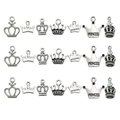 Set of antique silver hollow crown alloy pendants for DIY jewelry making accessories - Mix 21 Styles Antique Silver