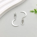 Detail of vintage silver sickle charms with ornate engraved handles for DIY jewelry - Antique Silver Sickle 12*29mm (16193)