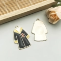 Black graduation gown alloy charm with yellow collar and medal detail for DIY jewelry - Yellow Academic Gown Style (18792)