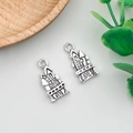 Set van twee antieke zilveren kasteelhangers voor het maken van DIY-sieraden - Halloween Kasteel (10866)