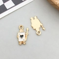 Enamel poker soldier pendant charm with heart design for DIY jewelry making - Black Enamel Heart Playing Card Soldier Style (17519)