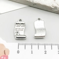 Detailed view of silver diploma scroll charms for DIY graduation jewelry making - Antique Silver Diploma (3740)
