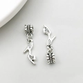 Antique silver high heel charm bead for DIY bracelets featuring vintage maple leaf patterns - High Heel Shape (11462)
