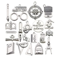 Antique silver graduation and school theme metal charms set for DIY jewelry making - Mixed 21pcs Antique Silver Graduation Series (SN125)