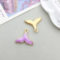 Purple enamel and gold whale tail alloy pendants for DIY jewelry crafting making - Mermaid Tail (9920) / 1 Piece/Pack (15x17mm) / Purple