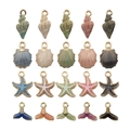 Marine theme ocean shell and starfish alloy charms in 20 assorted colors for DIY jewelry - Mixed 20 Marine Series (25.5g-SN798)