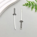 Antique silver alloy samurai sword pendants with detailed vintage woven textures - Antique Silver Sword 11*69mm (16187)
