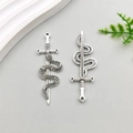 Antique silver snake wrapped sword dagger alloy pendants for DIY jewelry making - Antique Silver Snake Around Sword 54*17mm (18771)