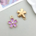 Μωβ μενταγιόν κερασιάς από σμάλτο με πέρλα για κατασκευή κοσμημάτων DIY - Κερασιά με τεχνητό μαργαριτάρι (17542)