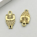 Vintage owl pendant in antique gold alloy finish for DIY jewelry making accessories - Antique Gold Owl (11099)