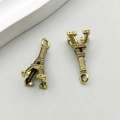 Antique gold alloy Eiffel Tower pendant with detailed texture for DIY jewelry making - Antique Gold Eiffel Tower (11106)