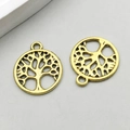 Antique gold tree of life round openwork charms for DIY jewelry making sets - Antique Gold Tree of Life (11108)