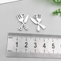 Antique silver alloy cutlery fork and knife cross charm pendant for DIY jewelry making - Antique Silver Cutlery Knife and Fork (13*20mm)