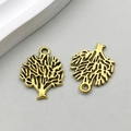 Antique gold finish alloy tree shaped charms with intricate branch texture and loop - Antique Gold Coral Branch (11113)