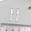 Antique silver scalpel pendant for DIY jewelry, 23mm miniature craft charm - Antique Silver Cutlery Knife (4*24mm)