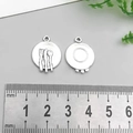 Antique silver alloy cutlery disc pendant charm with fork knife spoon design for DIY jewelry - Antique Silver Plate with Cutlery (14*24mm)