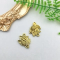 Golden owl charms with intricate feather textures and hanging loops for DIY jewelry making - Antique Gold Hollow Owl (11100)