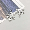Antique silver snowflake alloy pendant charm for DIY jewelry making and craft decor - Christmas Snowflake (4075)