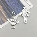 Silver snowman alloy pendant with holiday charm and textured back for DIY jewelry - Christmas Snowman (4076)