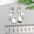 Antique silver cutlery pendant with spoon and fork design for DIY jewelry making - Antique Silver Fork and Spoon Combo (46*19mm)