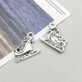 Antique silver Christmas sleigh charms for DIY jewelry making and pendants - Christmas Boot (7741)