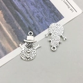 Antique silver snowman pendant charms in zinc alloy for DIY jewelry making sets - Christmas Snowman (7746)