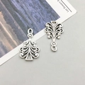 Antique silver alloy Christmas tree pendants with intricate hollow filigree for DIY jewelry - Christmas Tree (8234)