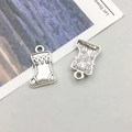 Silver-finished metal Christmas stocking pendant charm for DIY jewelry making - Christmas Boot Style (8842)