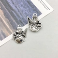 Antique silver snowman and Christmas tree alloy pendants for DIY jewelry making - Christmas Snowman Style (8845)