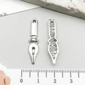 Pendentif plume en alliage argent antique pour bijoux DIY remise diplôme 2,5cm - Plume de Stylo en Argent Antique (10545)