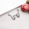 Antique silver saxophone charms for DIY jewelry making with realistic instrument details - Antique Silver Saxophone 16*24mm (9164)