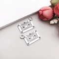 Antique silver retro cassette tape alloy pendants for DIY necklace and bracelet jewelry - Antique Silver Music Tape 16*24mm (9165)