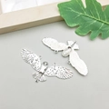 Colgantes de búho plateados vintage con grabados celestiales para hacer joyas DIY - Búho de Halloween de Plata Antigua (18581)
