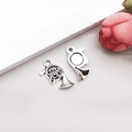 Antique silver French horn instrument pendants for DIY necklace and bracelet jewelry making - Antique Silver Horn 15*20mm (10790)