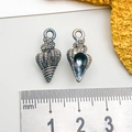 Dijes de concha marina vintage plateados para bisutería con regla de medición - Caracol Negro (9x19mm-1.7g-8603)