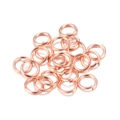 Polished rose gold open jump rings for DIY jewelry making and necklace crafts - Single Loop / 0.7mm Gauge-4mm Diameter-100 Pieces/Pack / Rose Gold