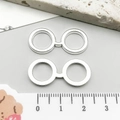 Pendentif lunettes de diplôme en alliage argenté antique avec règle de mesure - Lunettes en Argent Antique (12154)