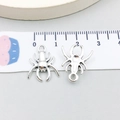 Silver spider pendant for DIY jewelry making featuring front and back detail views - 14*17mm / Antique Silver 3D Spider (3773)