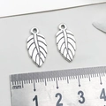 Antiksilberne Blattanhänger mit Aderstruktur und Maßstab für DIY-Schmuck - Leaf Style (11315)