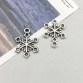 Antique silver snowflake alloy pendants for DIY jewelry making winter accessories - Christmas Snowflake (11421)