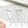 Pendentifs règle en alliage argenté avec textures polies et martelées pour bijoux DIY - Règle Outil en Argent Antique 1 (12157-1)