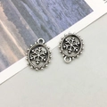 Pair of vintage silver alloy snowflake pendants for DIY jewelry making and crafts - Christmas Snowflake (13880)