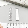 Pendentif règle de remise de diplôme en argent antique pour la création de bijoux DIY - Règle Droite Outil en Argent Antique (12157-2)