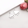 Pair of shiny antique silver drip shape alloy pendants for DIY jewelry making - Antique Silver Piano 14*19mm (15561)