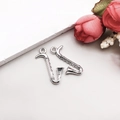 Silver saxophone alloy charms for DIY necklaces and bracelets, vintage musical instrument style - Antique Silver Saxophone 16*26mm (15562)